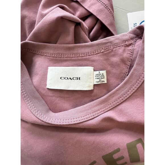 Authentic Coach  ECO Green is Groovy Small mauve graphic T shirt - Picture 2 of 8